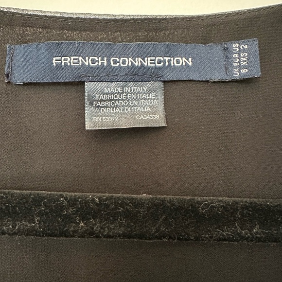 NEW French Connection Metallic Silver Deep V Neck Bodysuit - Picture 4 of 5